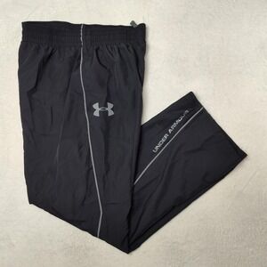 Under Armour Track Pants Mens Large Black Storm Reflective Zip Ankle 1272886